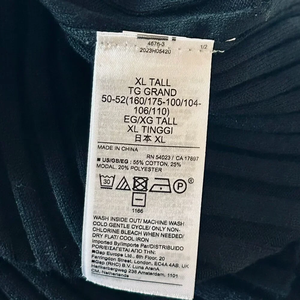 Gap Ribbed Stretch Tank in BLack Size XL Tall (NWT) - Picture 4 of 4